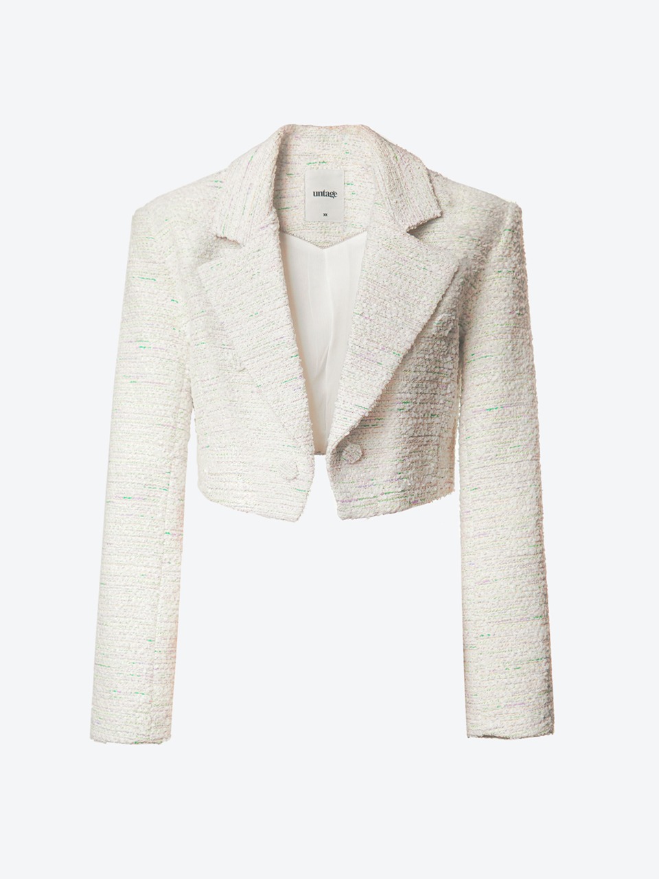 Bouclé Tweed Cropped Spencer Jacket for woman (white)