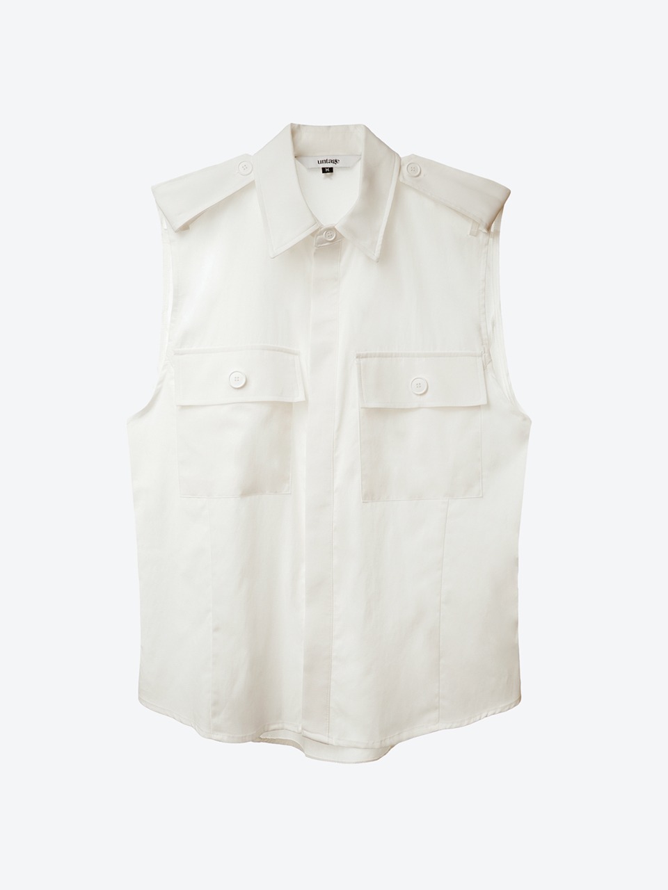 Sleeveless Safari Shirt (white)