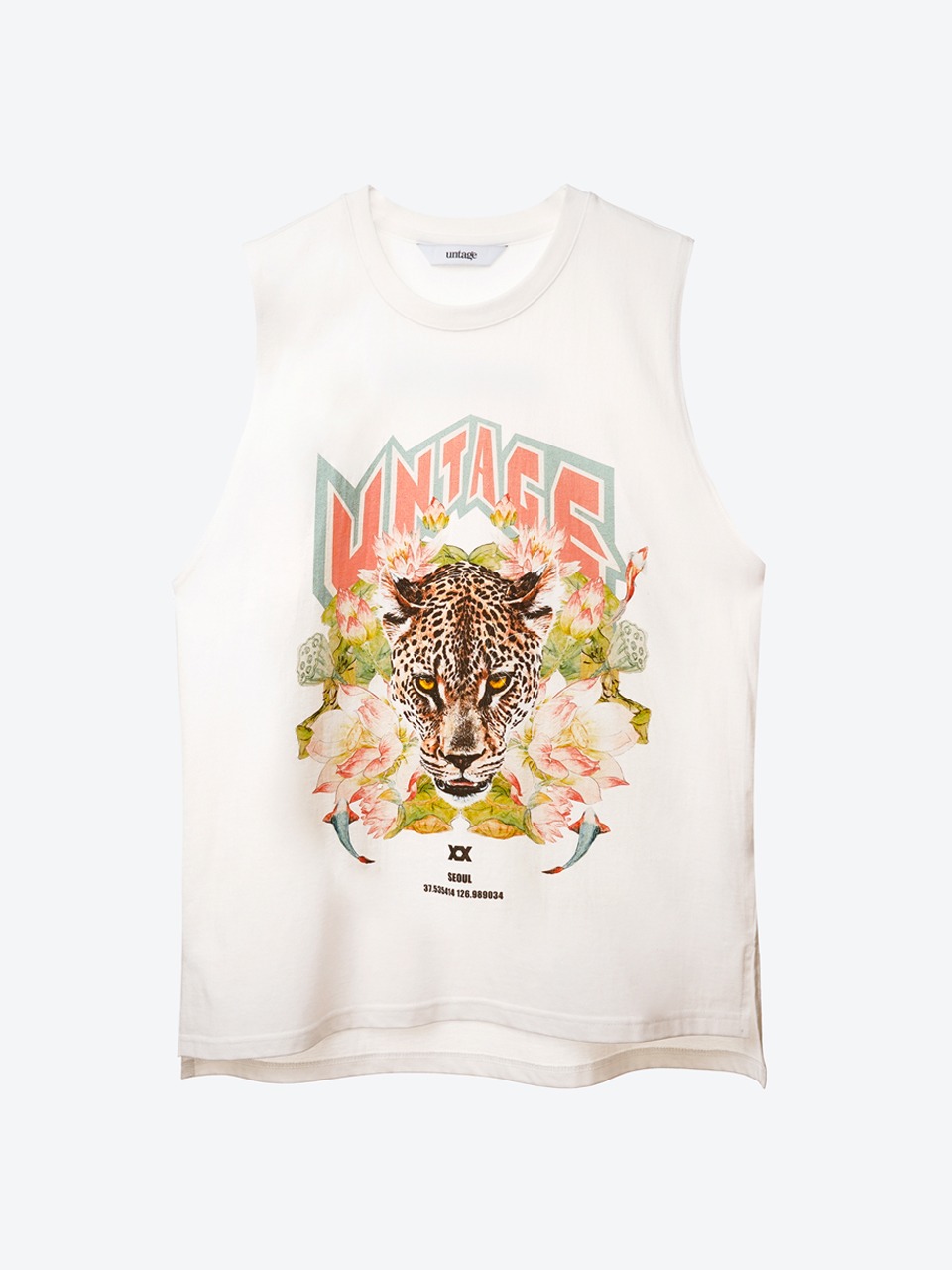 Leopard-Printed Oversized Sleeveless T-shirt